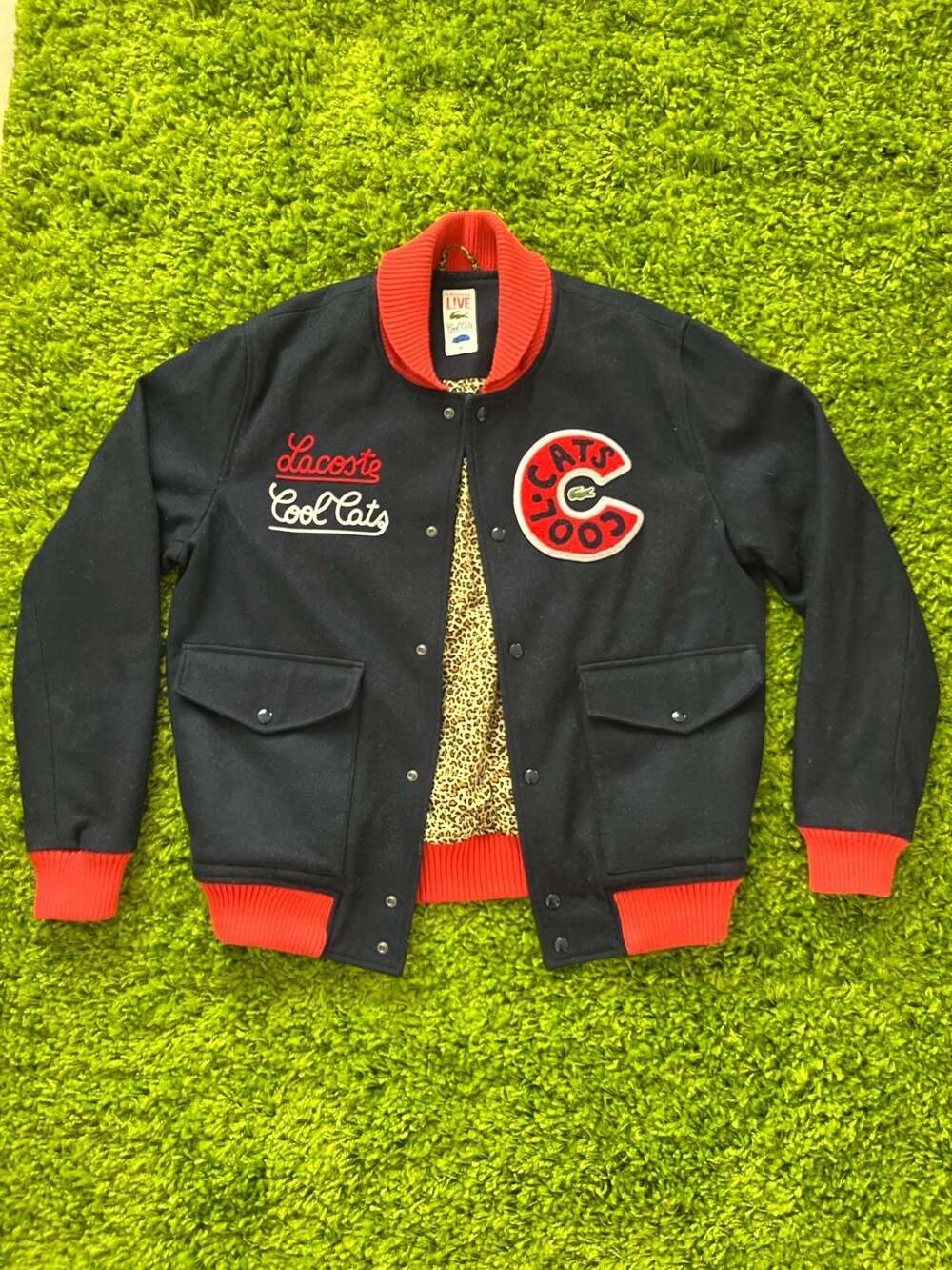 Lacostelive Coolcats Collaboration Jacket Size 48 Vintage Wool Nylon 600 Limited